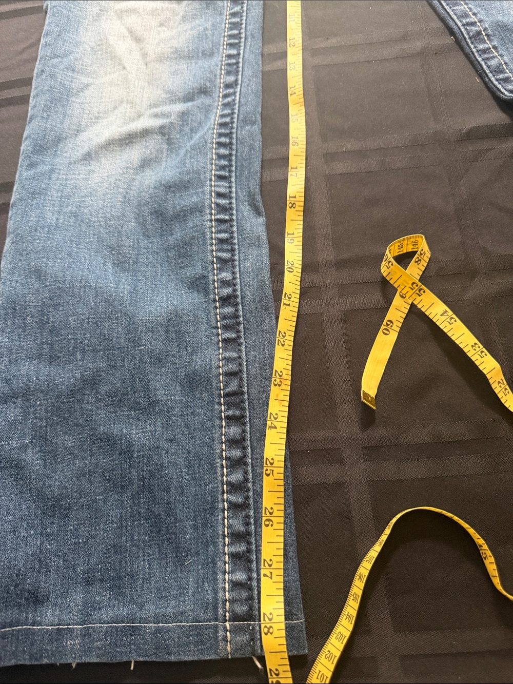 Miss Me Blue Straight Leg Jeans with Contrast Stitching - Picture 3 of 7